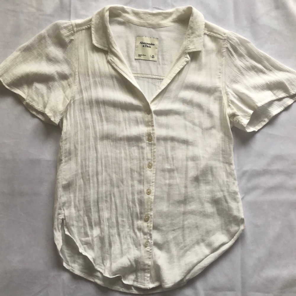 Short sleeve écru shirt - Picture 1 of 4